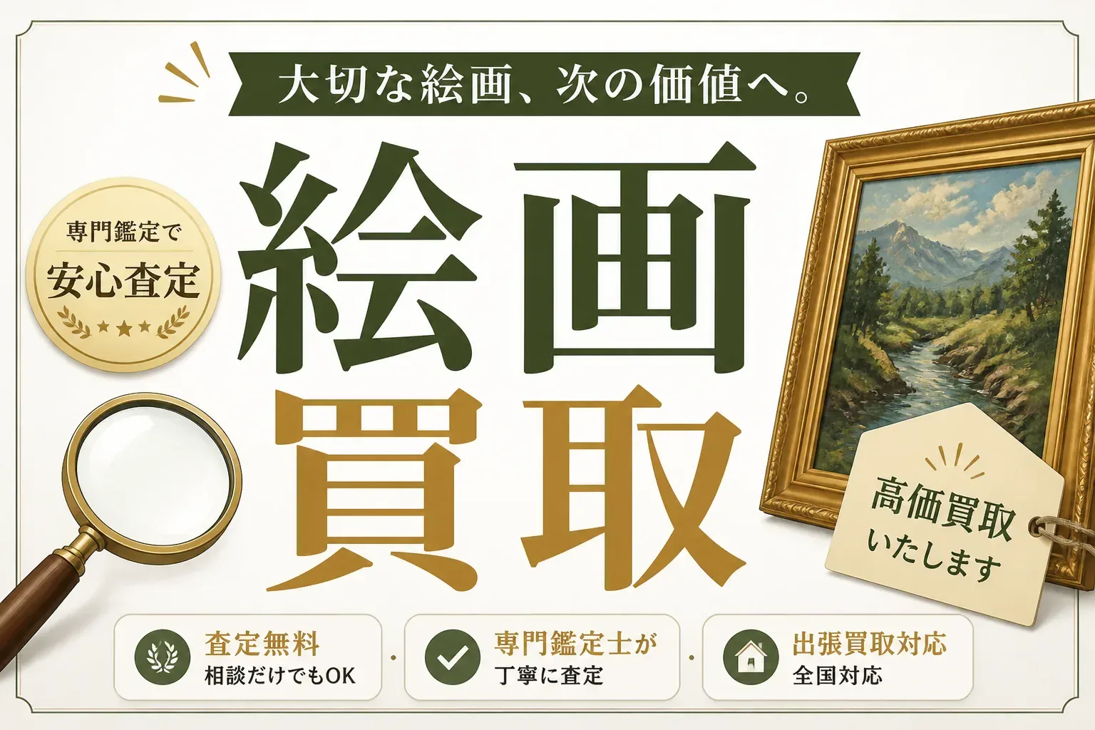 絵画買取の相場と業者選びを解説する記事のアイキャッチ画像